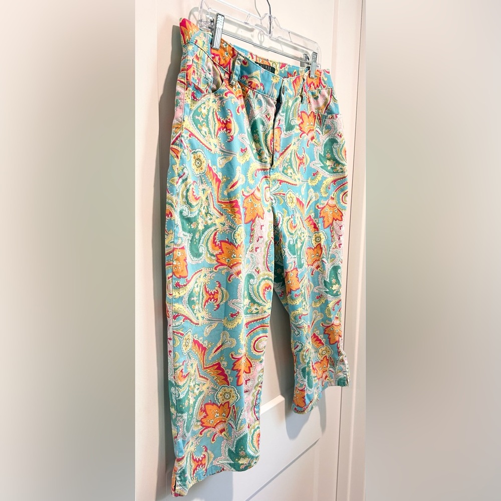 Lauren Ralph Lauren Petite Paisley Bermuda Shorts Resort Golf Coastal 14P - Picture 6 of 7